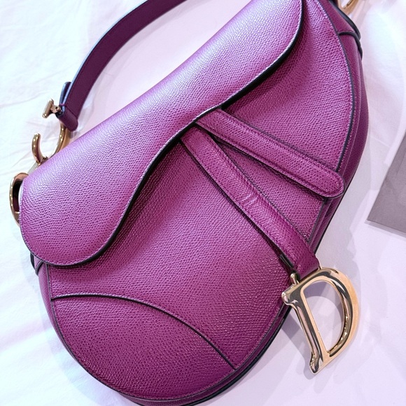 Dior Handbags - Dior Red Saddle Bag with Gold Hardware